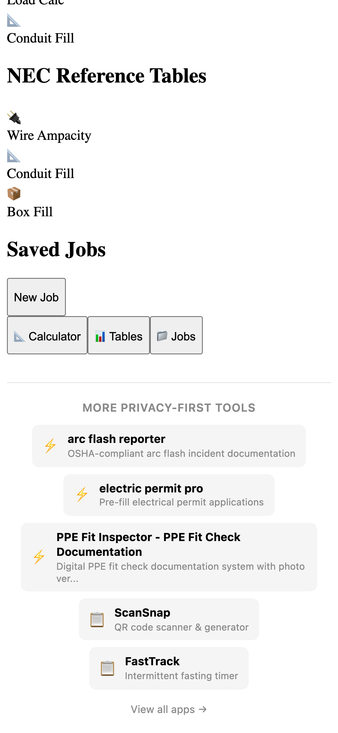 NECCalc Pro feature detail